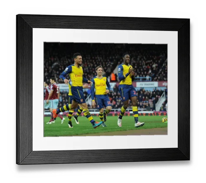 Framed Print : Welbeck and Coquelin Celebrate Arsenal's Victory: West Ham United vs Arsenal (2014-15) Framed Print : Welbeck and Coquelin Celebrate Arsenal's Victory: West Ham United vs Arsenal (2014-15)