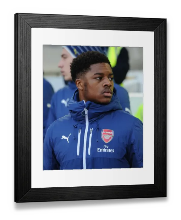 Framed Print : Chuba Akpom (Arsenal). West Ham United 1: 2 Arsenal. Barclays Premier League. The Boleyn Ground