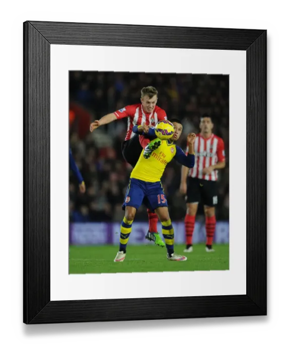 Framed Print : Clash of Talents: Oxlade-Chamberlain vs. Ward-Prowse, Arsenal vs. Southampton, Premier League 2014-15