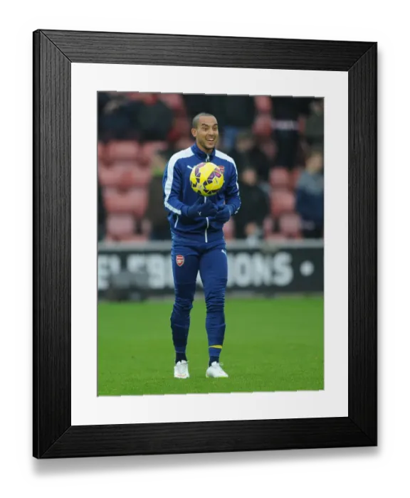 Framed Print : Theo Walcott's Pre-Match Routine: Arsenal vs Southampton, Premier League 2014-15 Framed Print : Theo Walcott's Pre-Match Routine: Arsenal vs Southampton, Premier League 2014-15