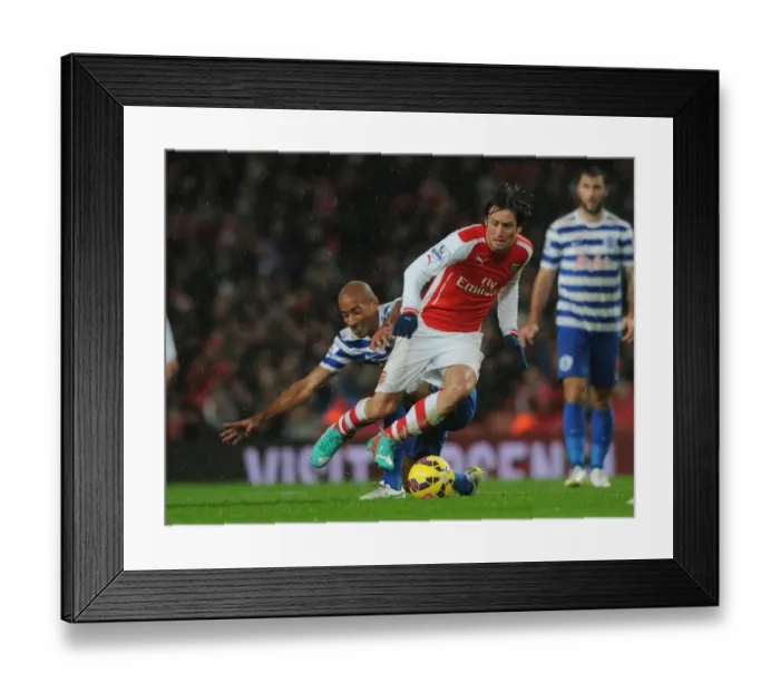 Framed Print : Clash of the Midfield: Rosicky vs. Henry - Arsenal vs. QPR, Premier League, 2014