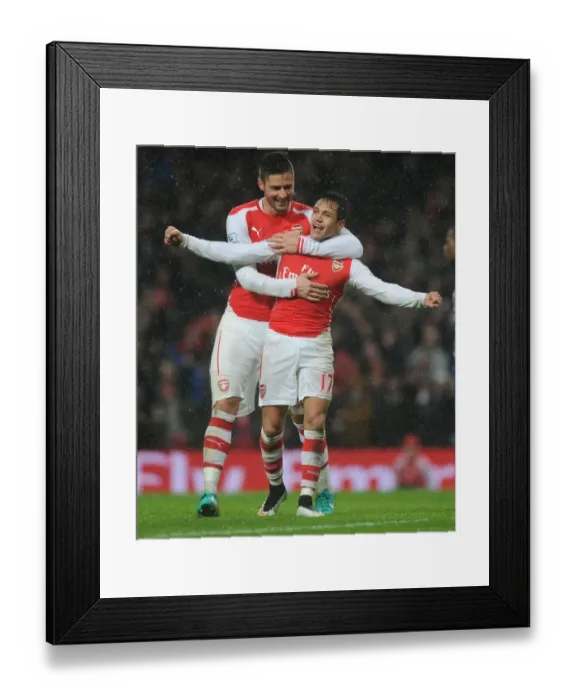 Framed Print : Arsenal's Sanchez and Giroud: A Celebration of Goal Scoring Partnership, 2014-15 Season Framed Print : Arsenal's Sanchez and Giroud: A Celebration of Goal Scoring Partnership, 2014-15 Season