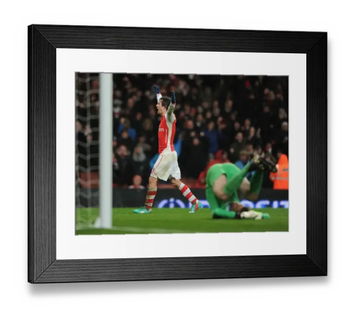 Framed Print : Tomas Rosicky's Brilliant Double: Arsenal vs. Queens Park Rangers, Premier League 2014-15