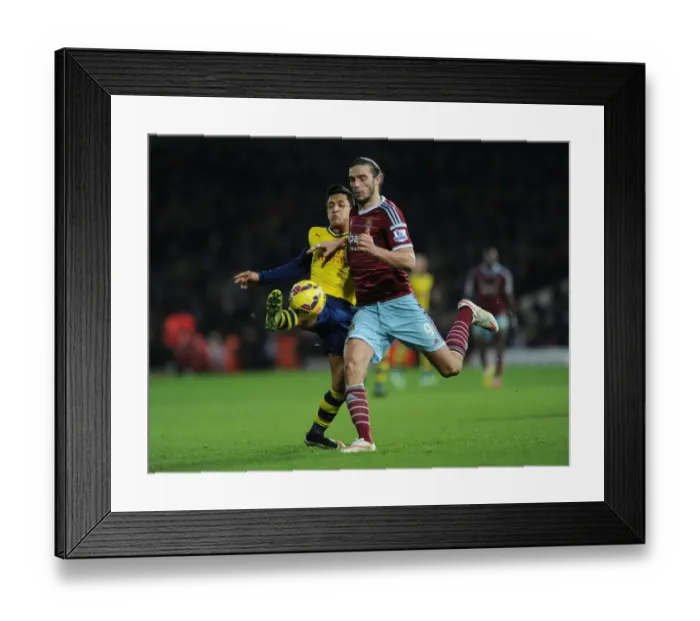 Framed Print : Sanchez vs. Carroll: A Premier League Showdown at Boleyn Ground
