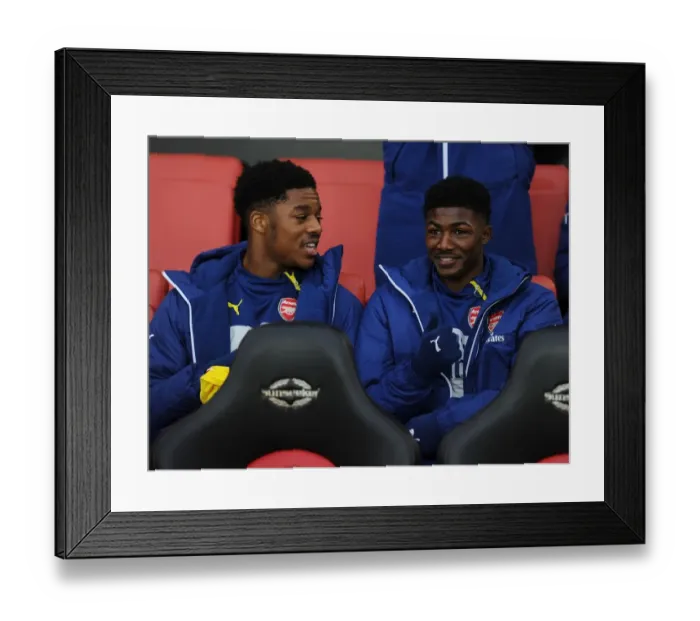 Framed Print : Arsenal Substitutes Ready: Southampton vs Arsenal, Premier League 2014-15