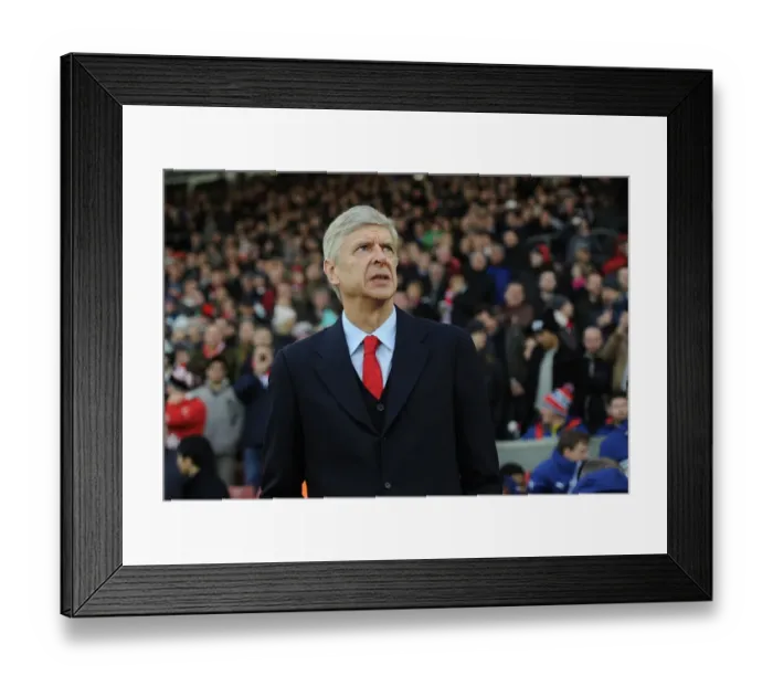 Framed Print : Arsene Wenger at Southampton's St Marys Stadium Before Arsenal Match (2014-15)