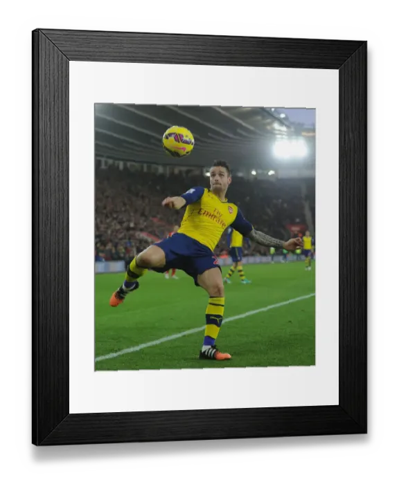 Framed Print : Arsenal's Debuchy in Action: Southampton vs Arsenal (Premier League 2014-15)