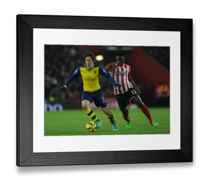 Framed Print : Arsenal's Rosicky Outwits Wanyama: A Premier League Masterclass (Southampton vs Arsenal 2014-15)