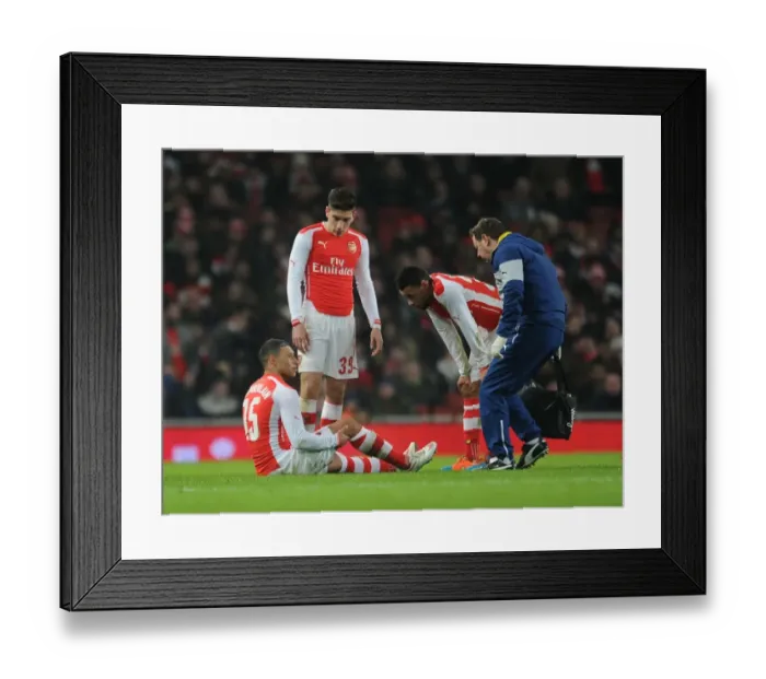 Framed Print : Arsenal: Oxlade-Chamberlain Seeks Medical Attention as Coquelin and Bellerin Look On During FA Cup Match vs Hull City Framed Print : Arsenal: Oxlade-Chamberlain Seeks Medical Attention as Coquelin and Bellerin Look On During FA Cup Match vs Hull City