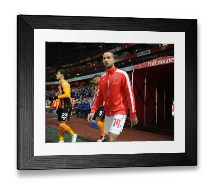 Framed Print : Theo Walcott Leads Arsenal Out Against Hull City in FA Cup Third Round