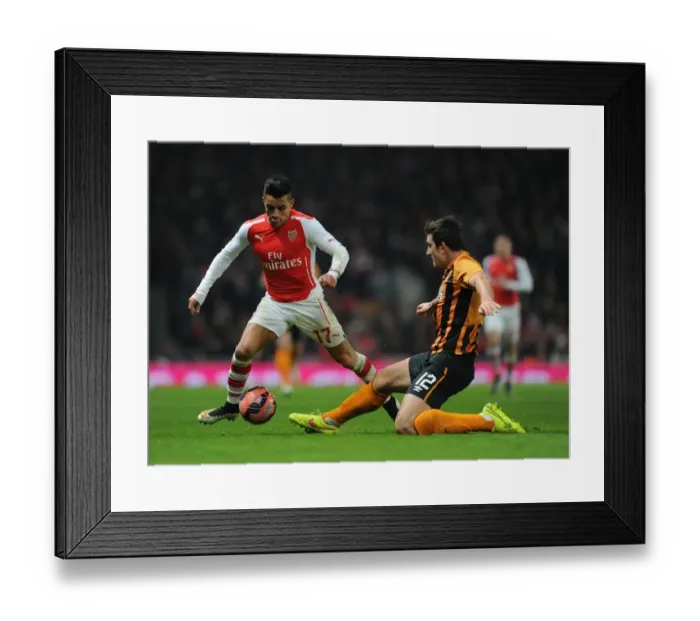Framed Print : Arsenal vs Hull City: FA Cup Clash - Alexis Sanchez vs Harry Maguire Battle