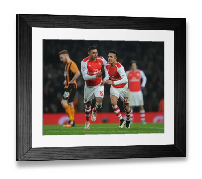 Framed Print : Arsenal: Sanchez and Oxlade-Chamberlain Celebrate Goals Against Hull City in FA Cup Framed Print : Arsenal: Sanchez and Oxlade-Chamberlain Celebrate Goals Against Hull City in FA Cup