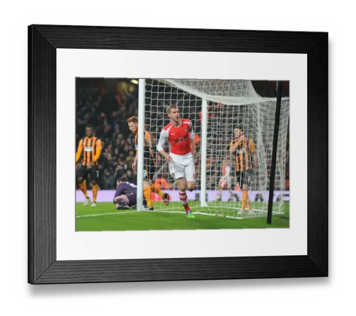 Framed Print : Arsenal's Per Mertesacker Scores the Winner Against Hull City in FA Cup Third Round