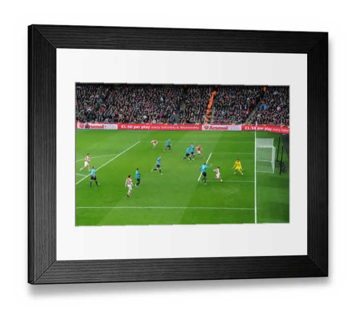 Framed Print : Arsenal vs Stoke City: Intense Moment at Arsenal's Goalmouth, Premier League 2014-15 Framed Print : Arsenal vs Stoke City: Intense Moment at Arsenal's Goalmouth, Premier League 2014-15