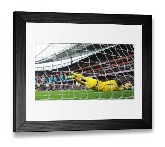 Framed Print : Alexis Sanchez Scores His Second Goal Against Asmir Begovic in Arsenal's Victory Over Stoke City (2015) Framed Print : Alexis Sanchez Scores His Second Goal Against Asmir Begovic in Arsenal's Victory Over Stoke City (2015)
