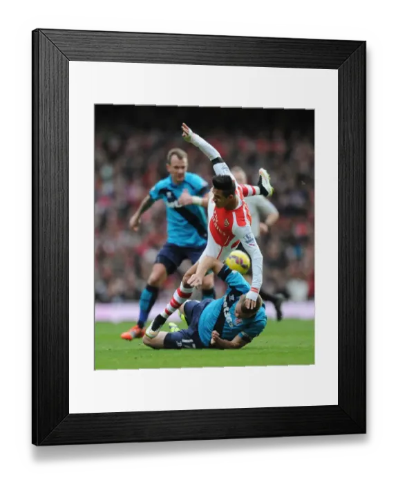 Framed Print : Clash of Titans: Sanchez vs Shawcross - Arsenal vs Stoke City, Premier League 2014-15 Framed Print : Clash of Titans: Sanchez vs Shawcross - Arsenal vs Stoke City, Premier League 2014-15
