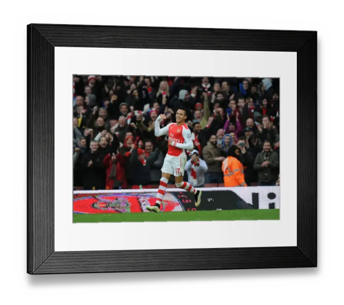 Framed Print : Alexis Sanchez's Hat-Trick: Arsenal Thrash Stoke City in Premier League Framed Print : Alexis Sanchez's Hat-Trick: Arsenal Thrash Stoke City in Premier League