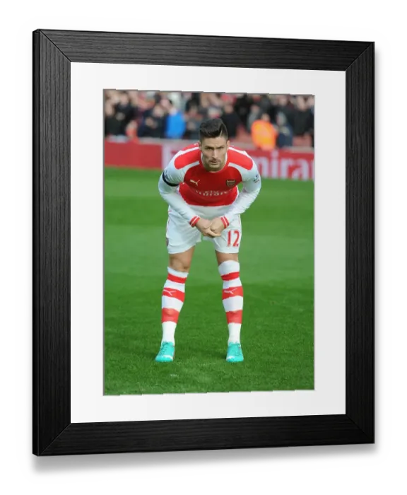 Framed Print : Arsenal's Olivier Giroud Readies for Kickoff Against Stoke City (Arsenal v Stoke City, Premier League 2014-15) Framed Print : Arsenal's Olivier Giroud Readies for Kickoff Against Stoke City (Arsenal v Stoke City, Premier League 2014-15)