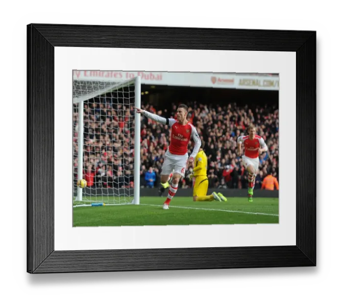 Framed Print : Koscielny's Game-Winning Goal: Arsenal Overpowers Stoke City in Premier League 2014-15
