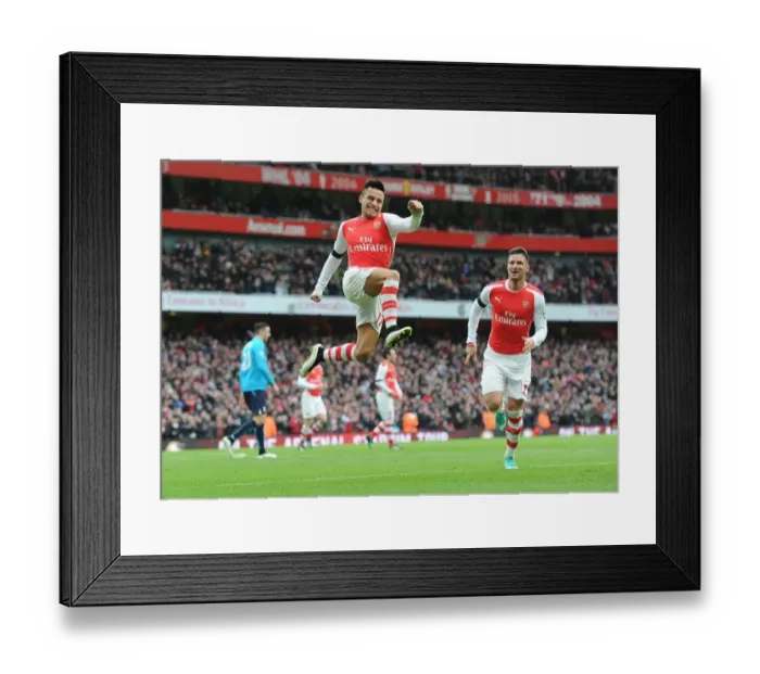 Framed Print : Alexis Sanchez Scores Second Goal: Arsenal vs Stoke City, Premier League 2014-15 Framed Print : Alexis Sanchez Scores Second Goal: Arsenal vs Stoke City, Premier League 2014-15