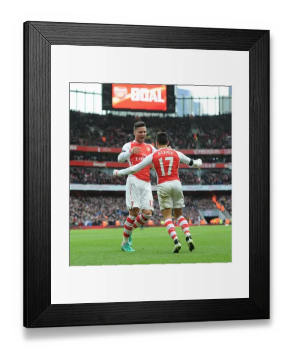 Framed Print : Alexis Sanchez and Olivier Giroud: United in Victory - Arsenal's Second Goal vs Stoke City (2014-15) Framed Print : Alexis Sanchez and Olivier Giroud: United in Victory - Arsenal's Second Goal vs Stoke City (2014-15)
