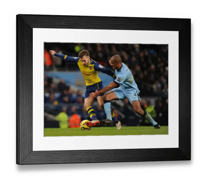 Framed Print : Ramsey Breaks Past Kompany: Manchester City vs Arsenal, Premier League 2014-15 Framed Print : Ramsey Breaks Past Kompany: Manchester City vs Arsenal, Premier League 2014-15