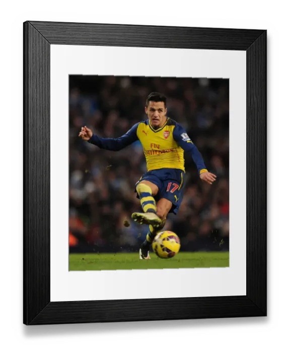 Framed Print : Alexis Sanchez Faces Manchester City: Arsenal vs. Manchester City, Premier League 2014-15 Framed Print : Alexis Sanchez Faces Manchester City: Arsenal vs. Manchester City, Premier League 2014-15