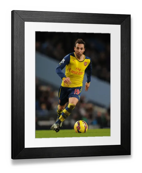 Framed Print : Santi Cazorla Faces Manchester City: Arsenal vs. Manchester City, Premier League 2014-15