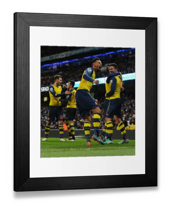 Framed Print : Arsenal's Comeback: Olivier Giroud Scores the Second Goal in Manchester City vs. Arsenal (2014-15)