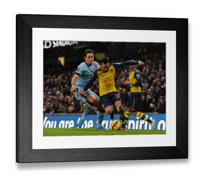 Framed Print : Santi Cazorla vs. Frank Lampard: Intense Battle in Manchester City vs. Arsenal (2014-15) Framed Print : Santi Cazorla vs. Frank Lampard: Intense Battle in Manchester City vs. Arsenal (2014-15)