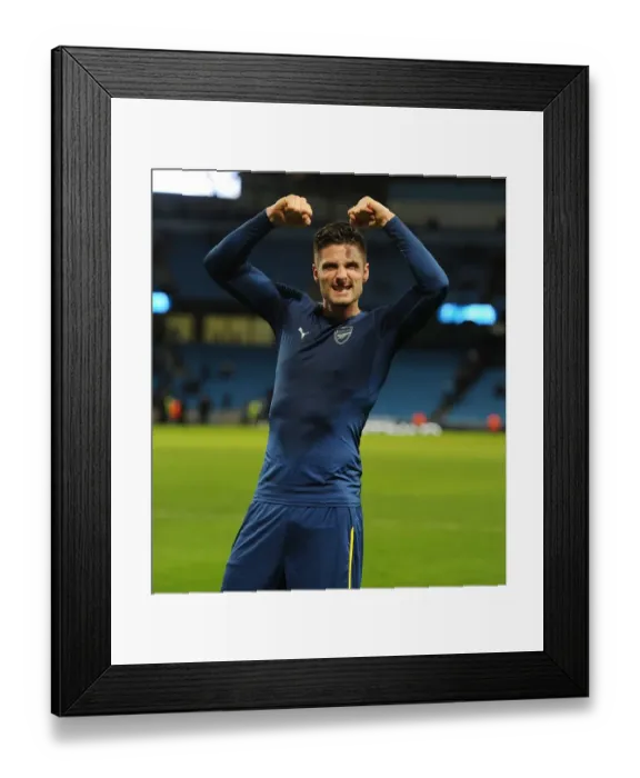 Framed Print : Olivier Giroud's Goal: Manchester City vs. Arsenal, Premier League 2014-15 Framed Print : Olivier Giroud's Goal: Manchester City vs. Arsenal, Premier League 2014-15