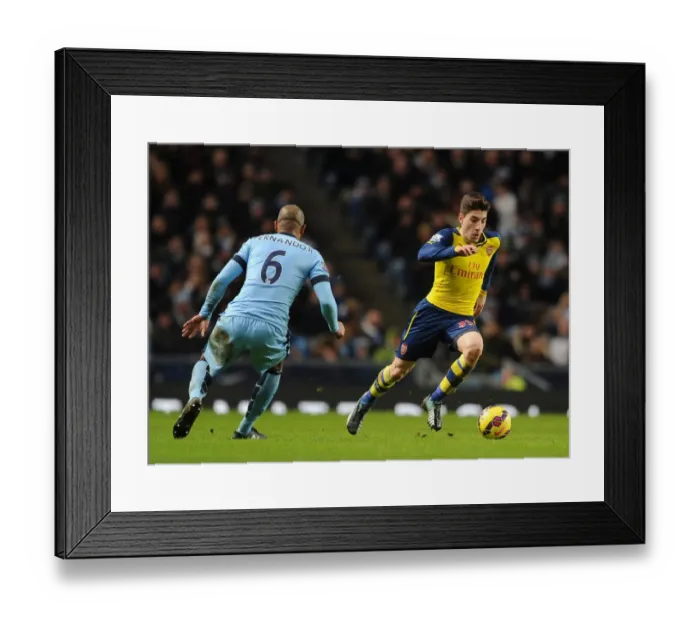 Framed Print : Hector Bellerin vs Fernando: Clash of the Titans - Manchester City vs Arsenal, Premier League 2014-15 Framed Print : Hector Bellerin vs Fernando: Clash of the Titans - Manchester City vs Arsenal, Premier League 2014-15