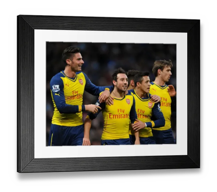 Framed Print : Triumphant Threesome: Cazorla, Giroud, Sanchez Celebrate Arsenal's Goal vs Manchester City (2014-15) Framed Print : Triumphant Threesome: Cazorla, Giroud, Sanchez Celebrate Arsenal's Goal vs Manchester City (2014-15)