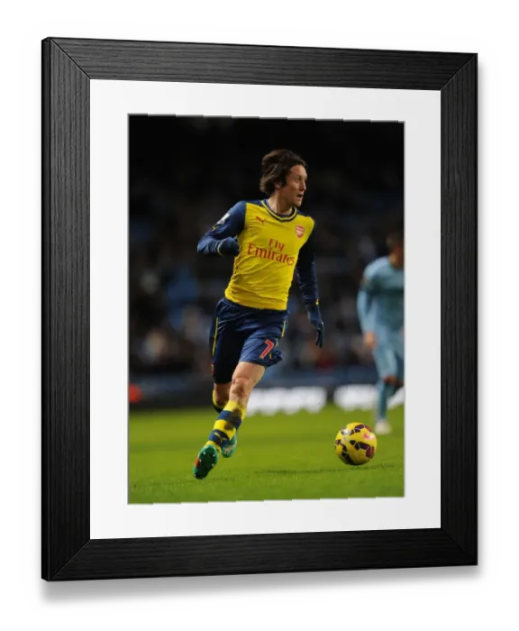 Framed Print : Tomas Rosicky in Action: Manchester City vs Arsenal, Premier League 2014-15