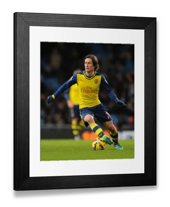 Framed Print : Tomas Rosicky in Action: Manchester City vs. Arsenal, Premier League 2014-15