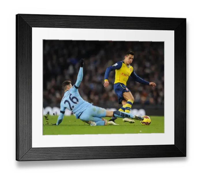 Framed Print : Clash of Titans: Sanchez vs. Demichelis - A Football Rivalry in the Premier League 2014-15 Framed Print : Clash of Titans: Sanchez vs. Demichelis - A Football Rivalry in the Premier League 2014-15