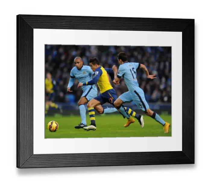 Framed Print : Race for Victory: Sanchez vs. Navas and Fernando - Manchester City vs. Arsenal, Premier League Framed Print : Race for Victory: Sanchez vs. Navas and Fernando - Manchester City vs. Arsenal, Premier League