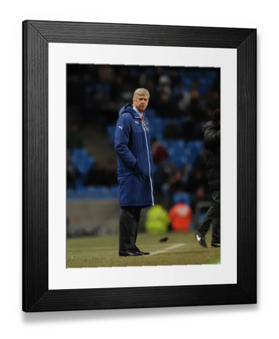 Framed Print : Arsene Wenger at Manchester City vs Arsenal, Premier League 2014-15