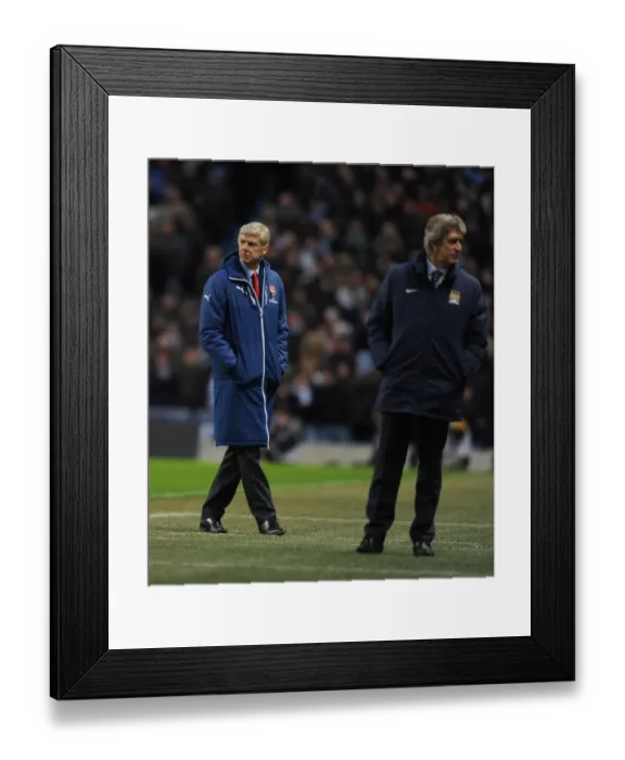 Framed Print : Arsene Wenger at Manchester City vs Arsenal, Premier League 2014-15
