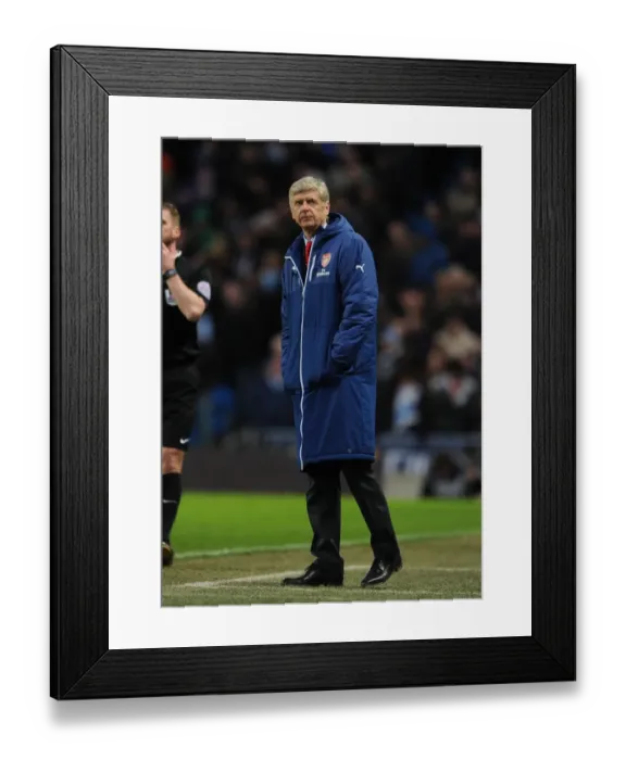 Framed Print : Arsene Wenger at Manchester City vs Arsenal, Premier League 2014-15