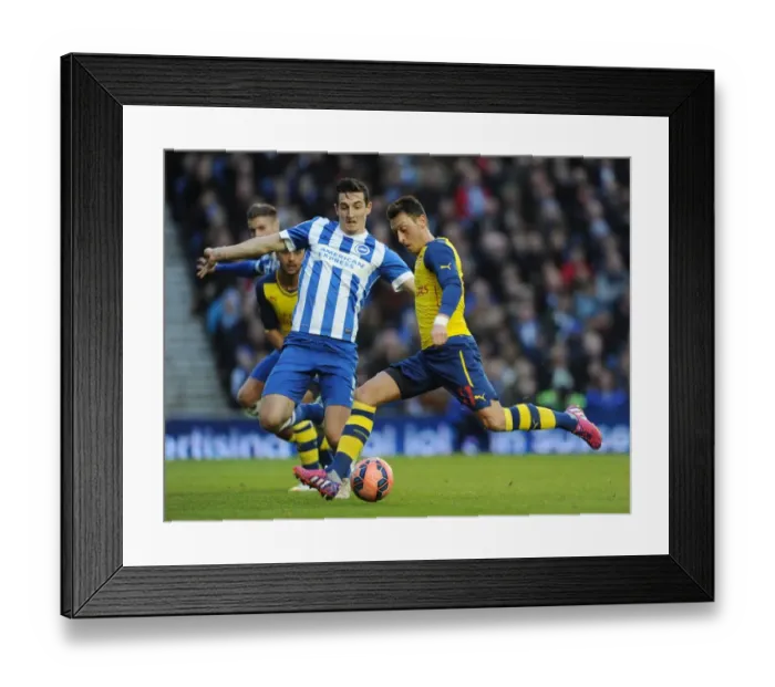Framed Print : Mesut Ozil Scores Dramatic Goal Past Lewis Dunk in FA Cup Clash between Brighton & Arsenal