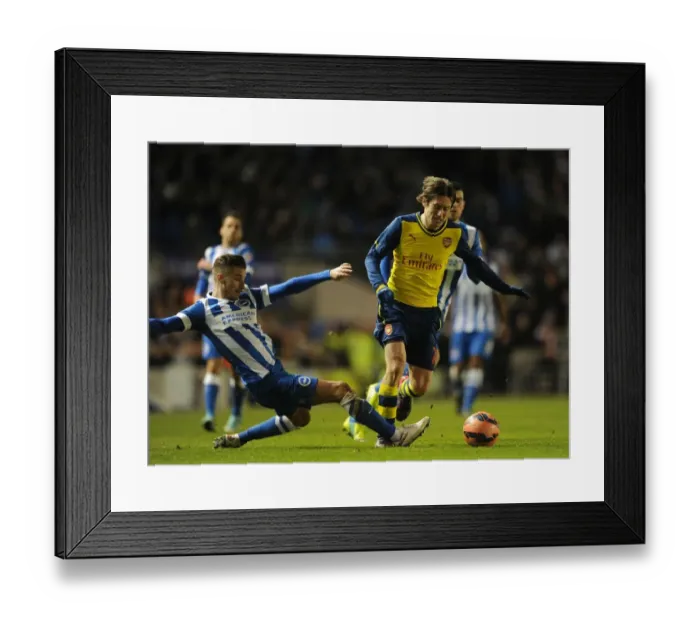 Framed Print : Brighton vs Arsenal: Rosicky Clashes with Bennett in FA Cup Showdown