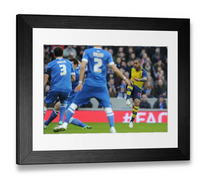 Framed Print : Theo Walcott Scores First Goal: Arsenal Triumphs Over Brighton & Hove Albion in FA Cup Fourth Round