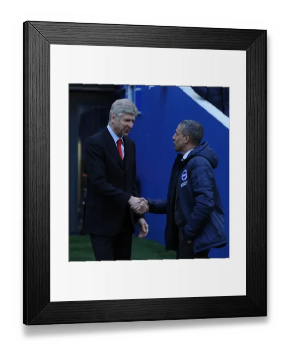 Framed Print : Arsene Wenger and Chris Hughton Pre-Match Handshake: Brighton & Hove Albion vs. Arsenal, FA Cup 2015
