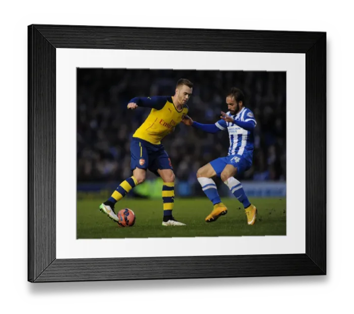 Framed Print : Calum Chambers vs Inigo Calderon: FA Cup Clash Between Brighton & Hove Albion and Arsenal
