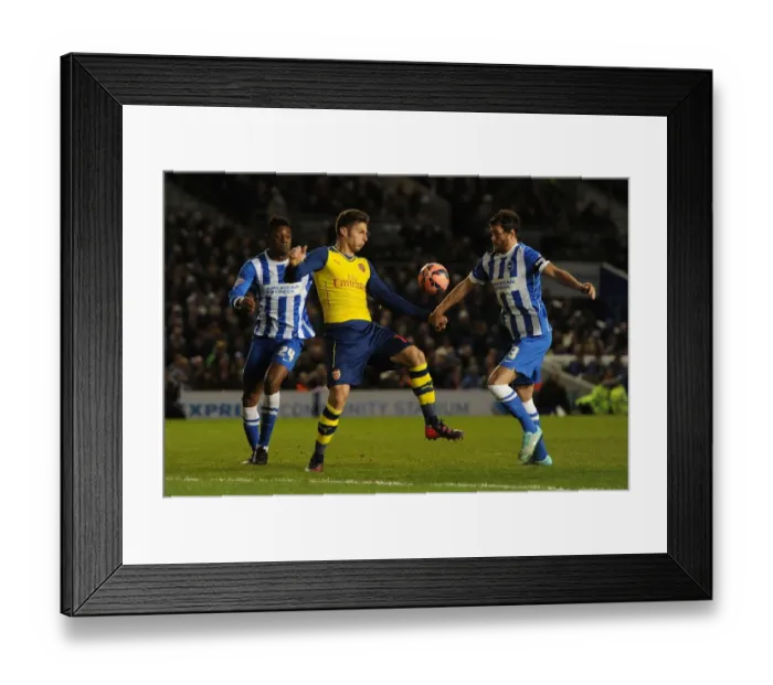 Framed Print : Giroud vs Greer & Ince: Intense Battle in FA Cup: Brighton vs Arsenal