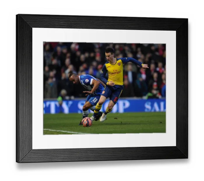Framed Print : Laurent Koscielny Battles Past Chris O'Grady: Arsenal vs. Brighton & Hove Albion, FA Cup 2015