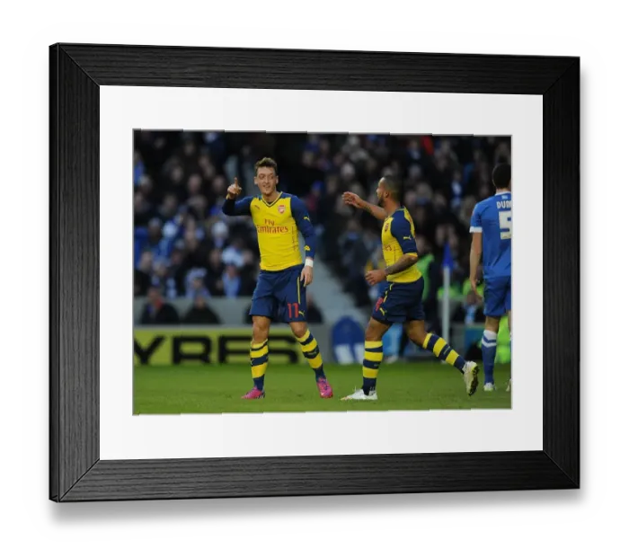 Framed Print : Mesut Ozil and Theo Walcott Celebrate Arsenal's FA Cup Goals Against Brighton & Hove Albion Framed Print : Mesut Ozil and Theo Walcott Celebrate Arsenal's FA Cup Goals Against Brighton & Hove Albion