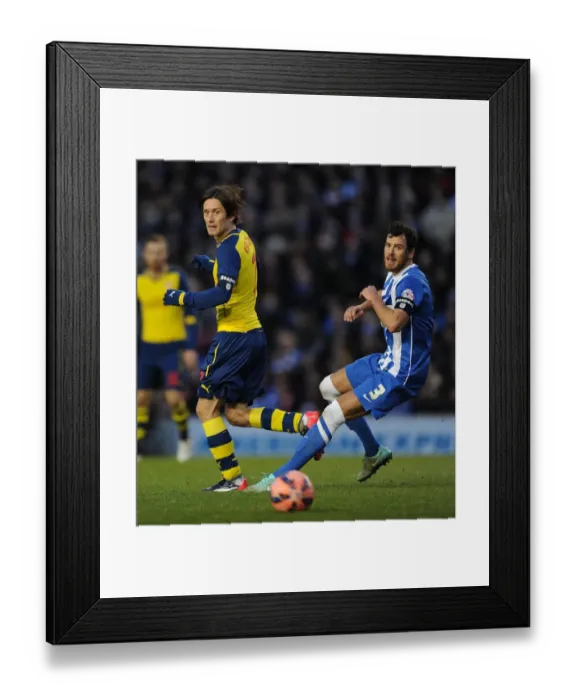 Framed Print : Tomas Rosicky Outmaneuvers Gordon Greer in FA Cup Clash