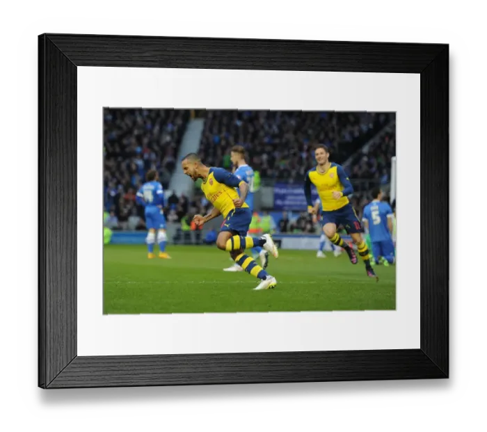 Framed Print : Theo Walcott's FA Cup Goal: Arsenal Celebrate at Brighton & Hove Albion Framed Print : Theo Walcott's FA Cup Goal: Arsenal Celebrate at Brighton & Hove Albion